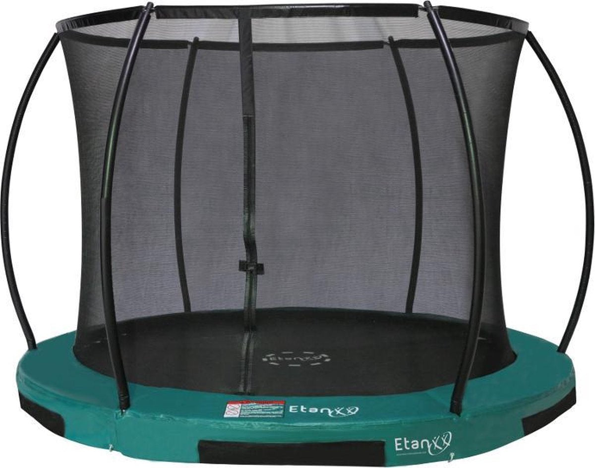 Etan Hi-Flyer 08 Combi Inground Trampoline set- Ø 244 cm - incl. Veiligheidsnet - Uv-bestendig Randkussen - Groen - Rond