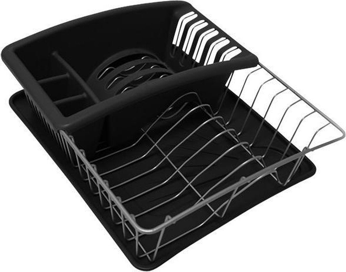 Metaltex Afdruiprek Aquanet 35 X 30 Cm Antraciet/zilver 3-delig