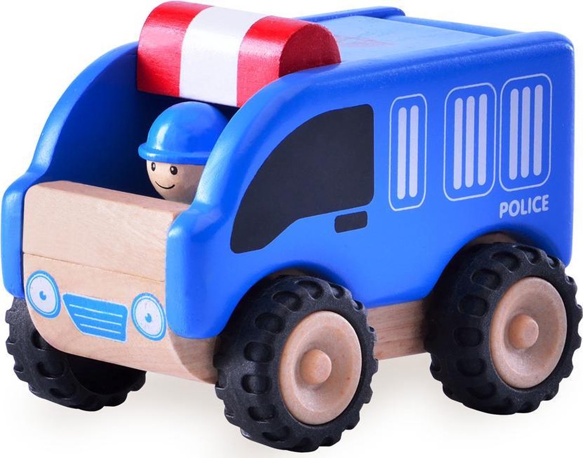 Houten speelgoedvoertuig Politieauto