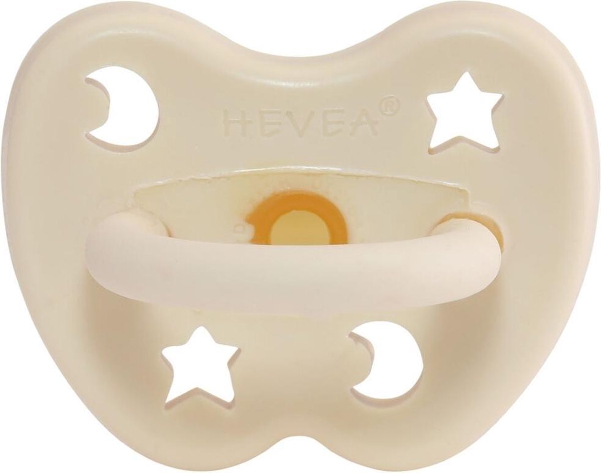 HEVEA Fopspeen 100% natuurrubber 0-3 maanden Milky White