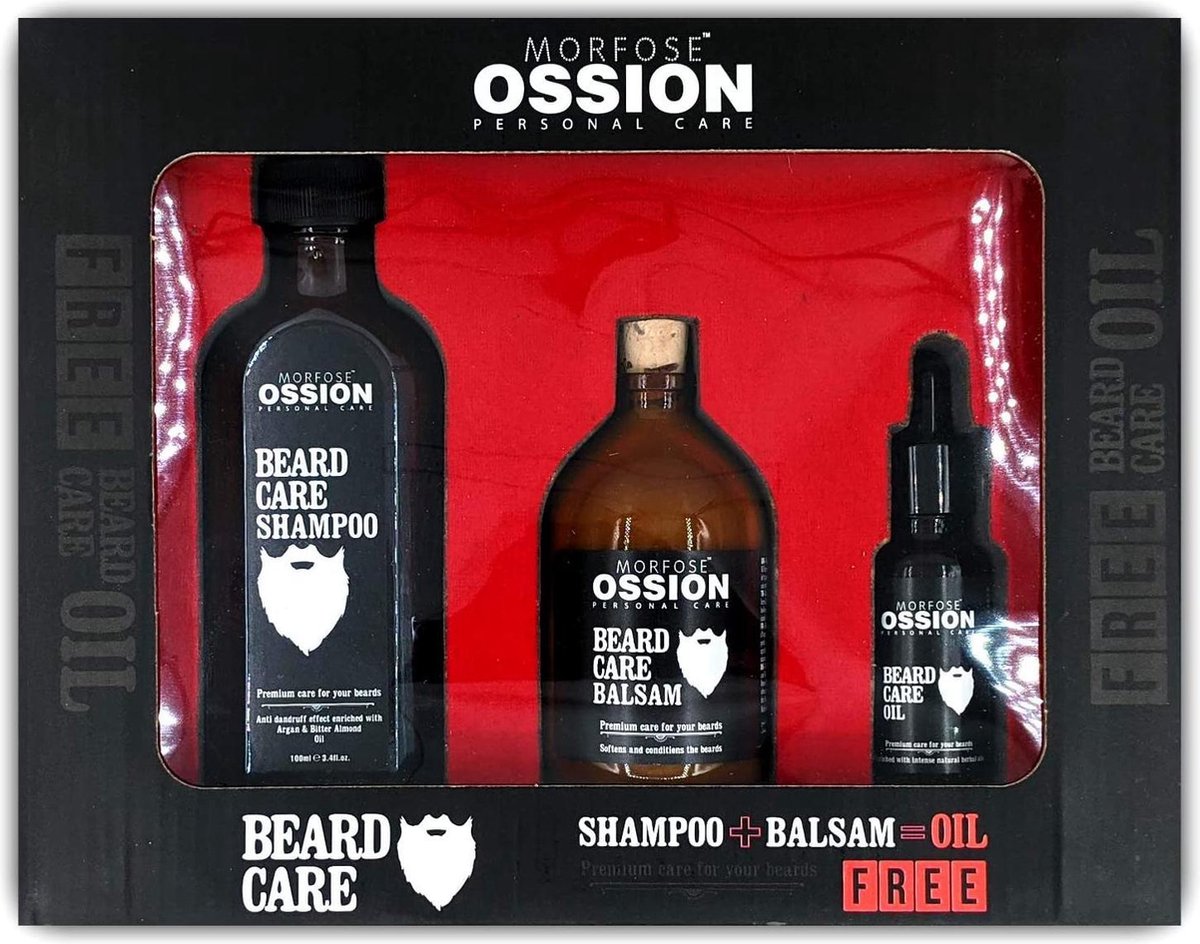 Baardverzorging set beard care 2&1GRATIS producten baardshampoo baardserum bardolie