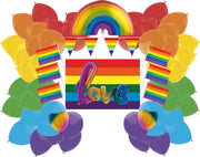 e-Carnavalskleding.nl Feestpakket regenboog Extra Large | Regenboog versiering pakket luxe | Mooie regenboog versierartikelen