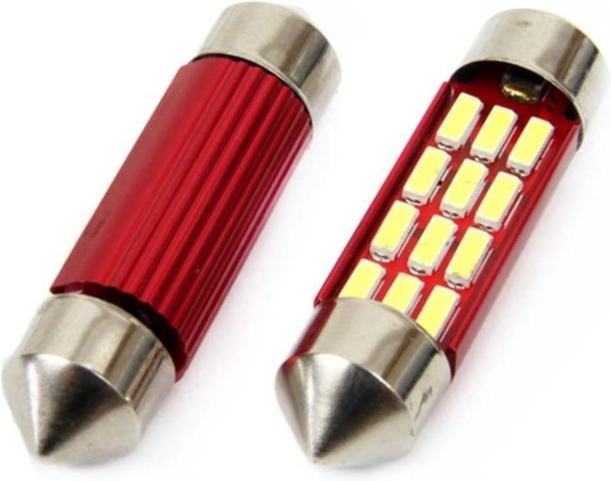 36MM LED - CANBUS - 12SMD - 4014 - 2 stuks - wit