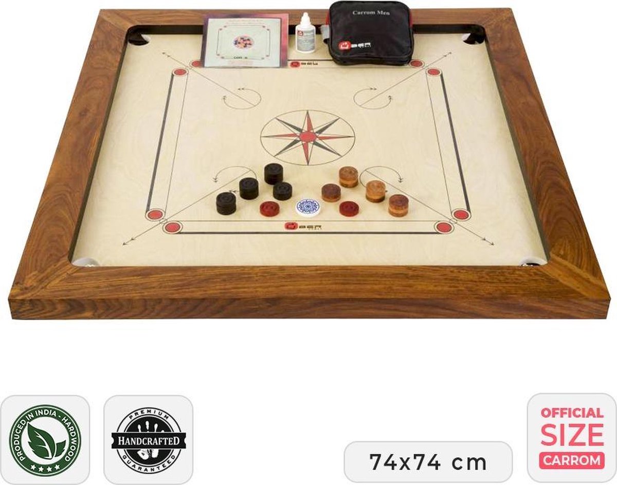 Grootmeester Carrom - 17 kg.  Hardhout - Luxe Compleet en Luxe