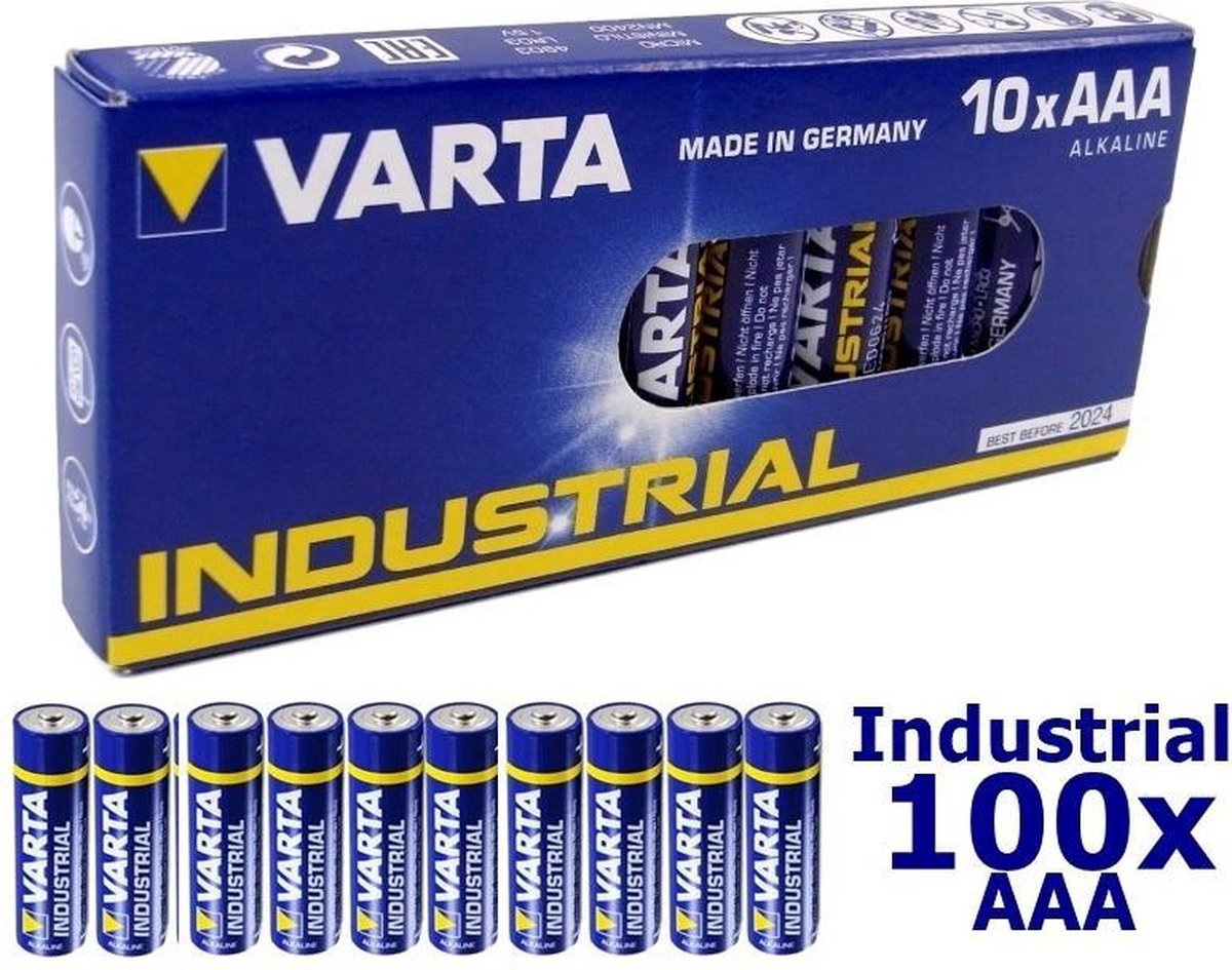 100 Stuks - LR03 AAA 4003 Varta Industrial alkaline