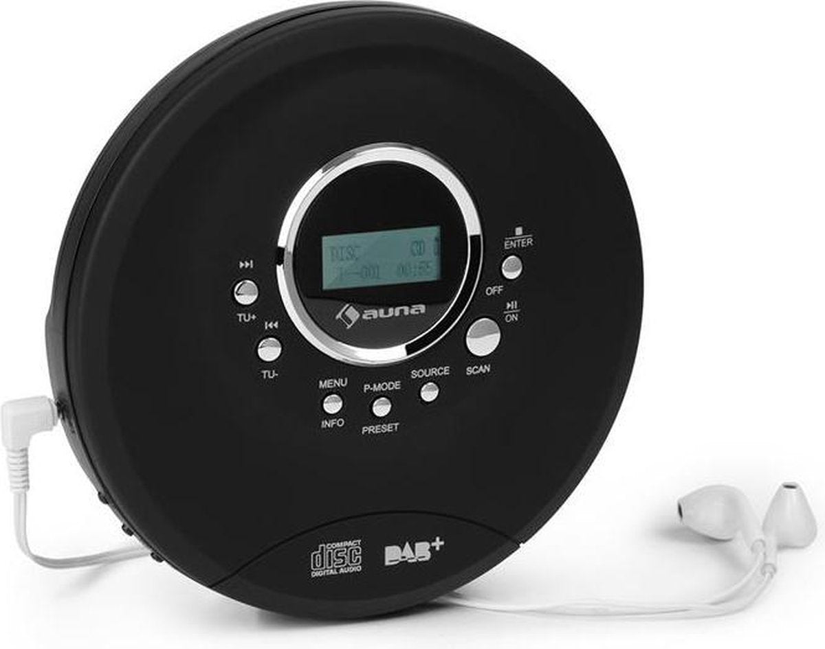 auna CDC 200 DAB+ - discman DAB+/FM tuner - MP3-CD speler - accu - LC-display - Anti-skip functie