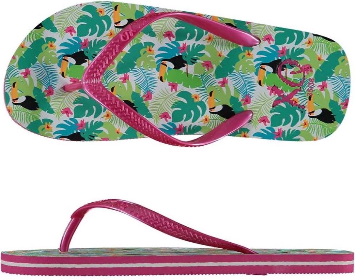 Xq Footwear Teenslippers Toekan Meisjes Groen/roze Maat 27-28
