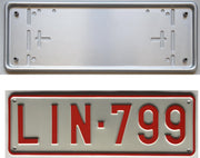 Nummerplaathouder ZILVER ALU voor nummerplaat 340x110mm BELGIË