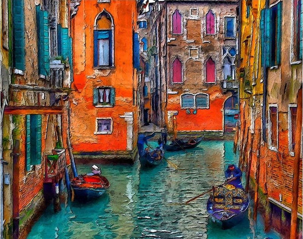 Schilderen op nummer "JobaStores®" Venice 01 40x50cm
