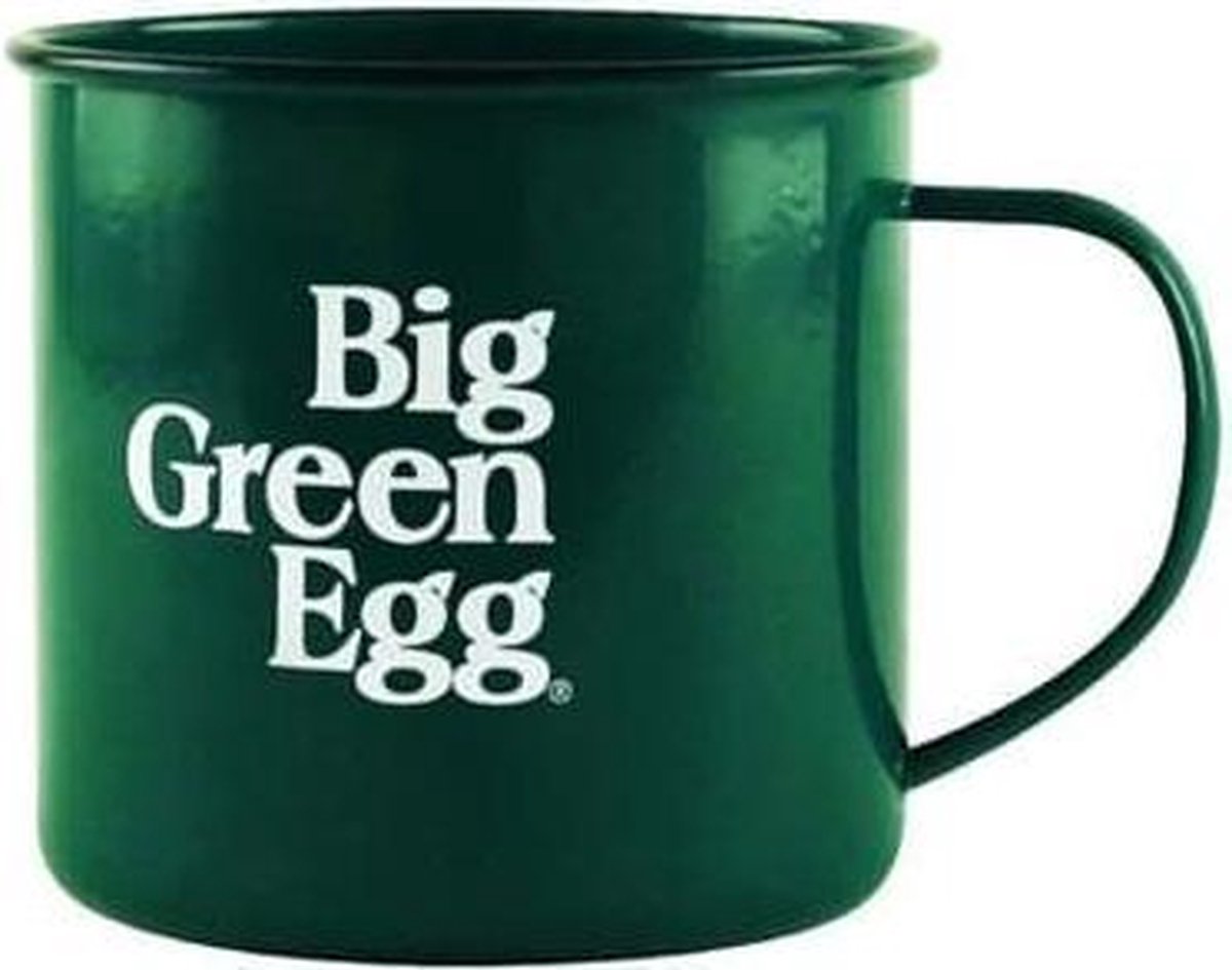 Big Green Egg  vintage geëmailleerde mok