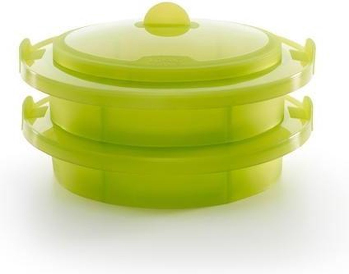 Lekue dubbellaags Stoom koker voor op een pan - groen
