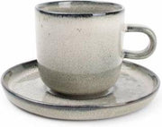 S&P MERIDIAN kop en schotel grijsgroen 240 ml (set/4)