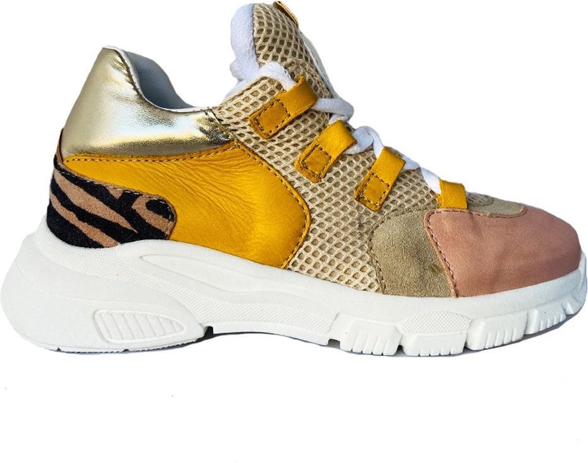 Gele Clic Veterschoenen Sand