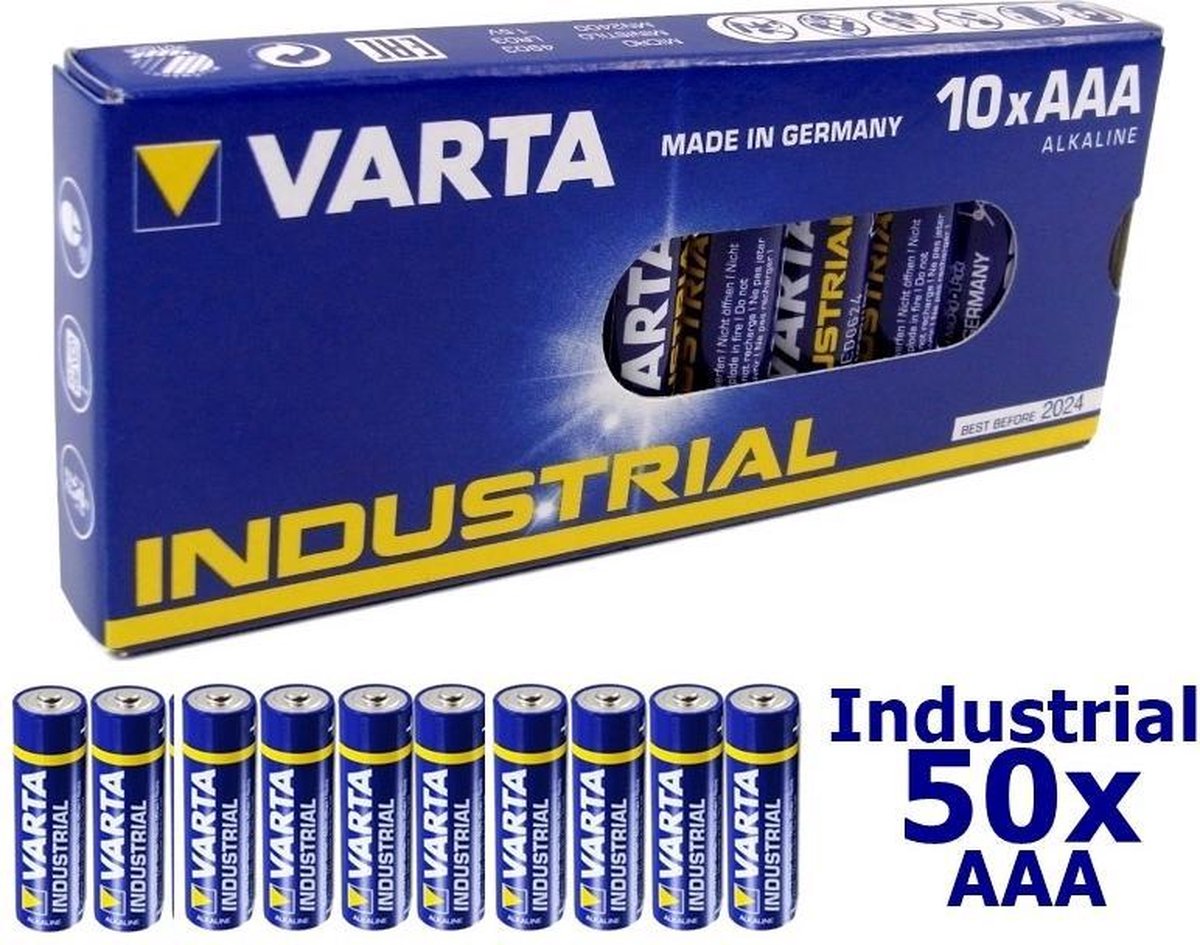 50 Stuks - LR03 AAA 4003 Varta Industrial alkaline