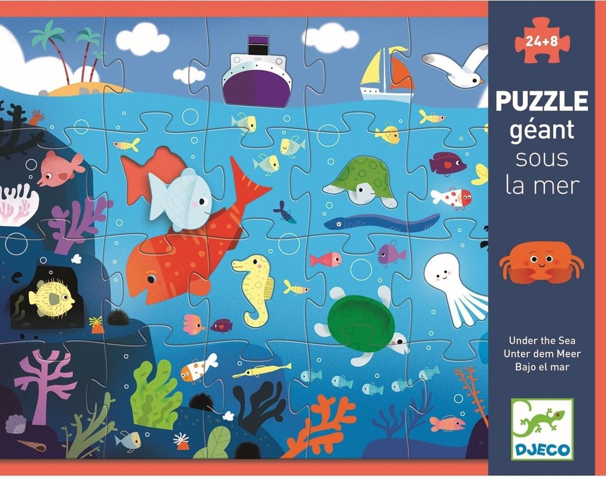 Djeco - Puzzel 24+8 stukken - Onder de Zee