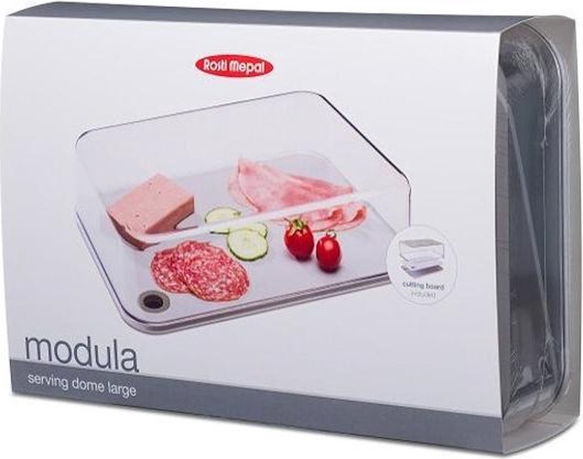 Mepal - Stolp Modula large - 4500 ml - wit - inclusief snijplank - zicht op inhoud - bewaardoos