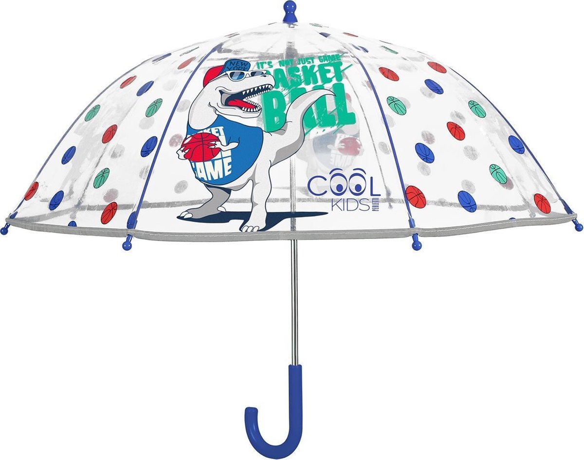 Perletti Paraplu T-rex Jongens 64 Cm Fiberglass Transparant