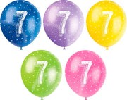Ballonnen 7 Jaar Confetti 30cm 5st