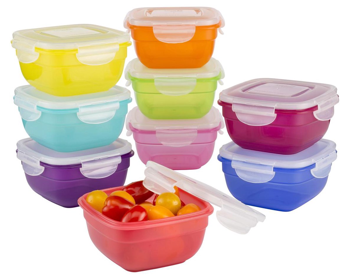 Lock&Lock Vershoudbakjes - Set van 9 Stuks - Stapelbaar - Multicolor Mix