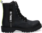 Braqeez Belle Boot Veterboots - Laarzen Met Veters - Meisjes - Zwart - Maat 36