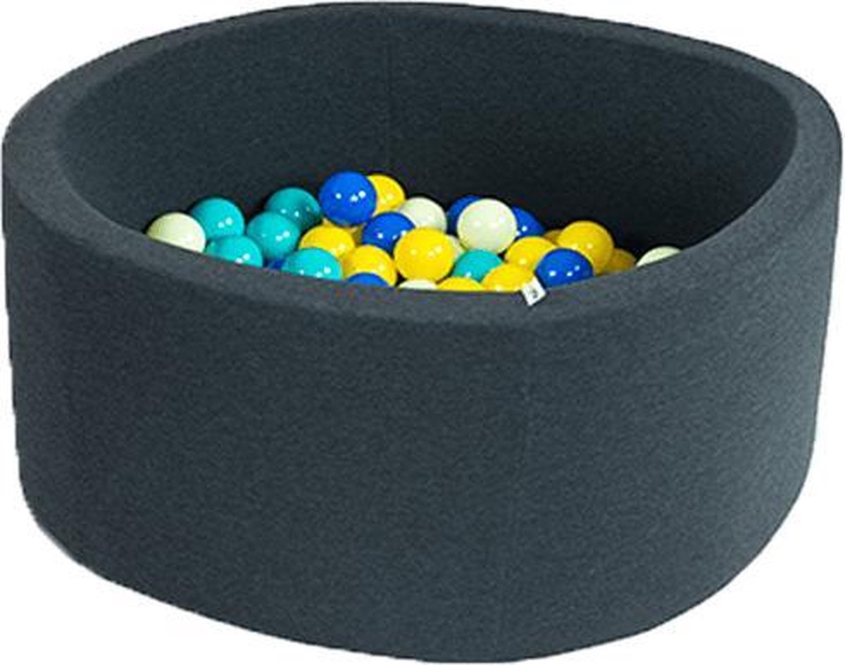 Ronde Ballenbad 100x40 Smart Grafiet - Ballenbad baby - Ballenbad Rond - Ballenbad Misioo - Ballenbak baby - Ballenbak - Luxe ballenbak voor kinderen - Luxe ballenbad voor kinderen - Ballenbad