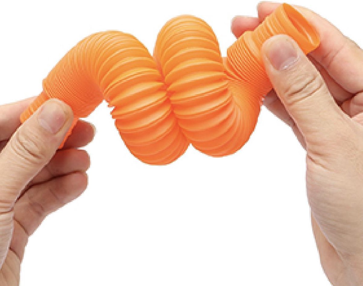 Hoogwaardige Pop Tube Fidget / Wacky Tube / Pop Pipe | Kreukelbuis / Kartelbuis | Anti Stress Fidget Toy | Bekend Van TikTok | Oranje