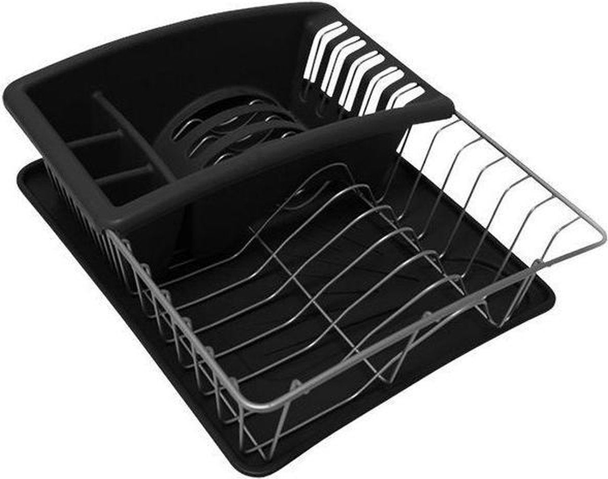 Metaltex Afdruiprek Aquanet 35 X 30 Cm Antraciet/Zilver 3-Delig