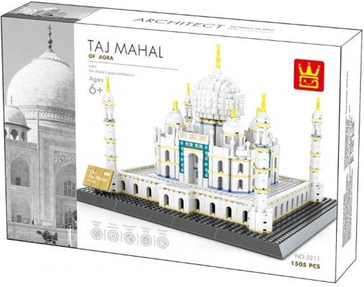 WanGe Architecture Taj Mahal - 1505 onderdelen - Lego compatibel - Bouwdoos