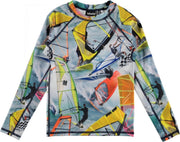 Molo - UV-zwemshirt met lange mouwen kinderen - Neptune - Windsurfers - maat 92-98cm