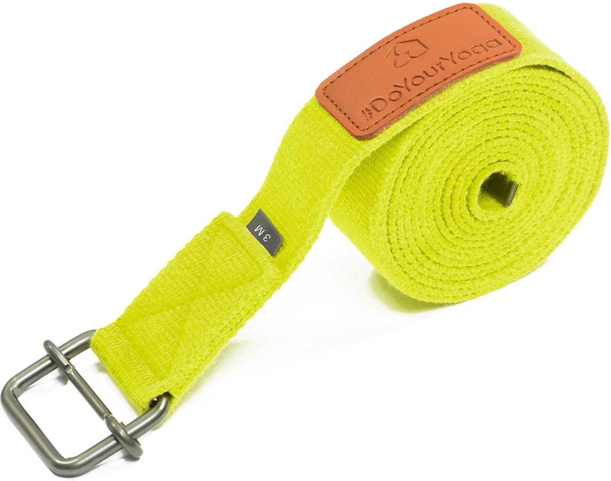 #DoYourYoga - Yogariem - »Yaro« - 100% katoen met plastic sluiting - 190 cm - Lichtgroen