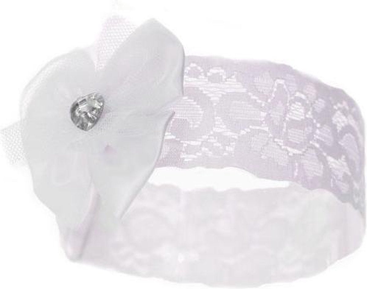 Soft Touch Hoofdband Baby Strik 0-12 Maanden Wit