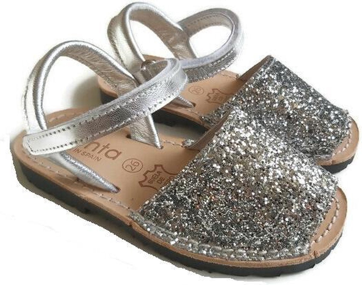 Cienta - kinderschoen - sandaal - glitter zilver - Maat 31