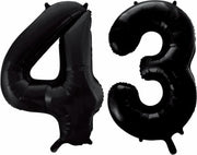 Folieballon 43 jaar zwart 86cm