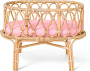 Rotan Poppenwieg Met Matrasje Roze Poppie Toys