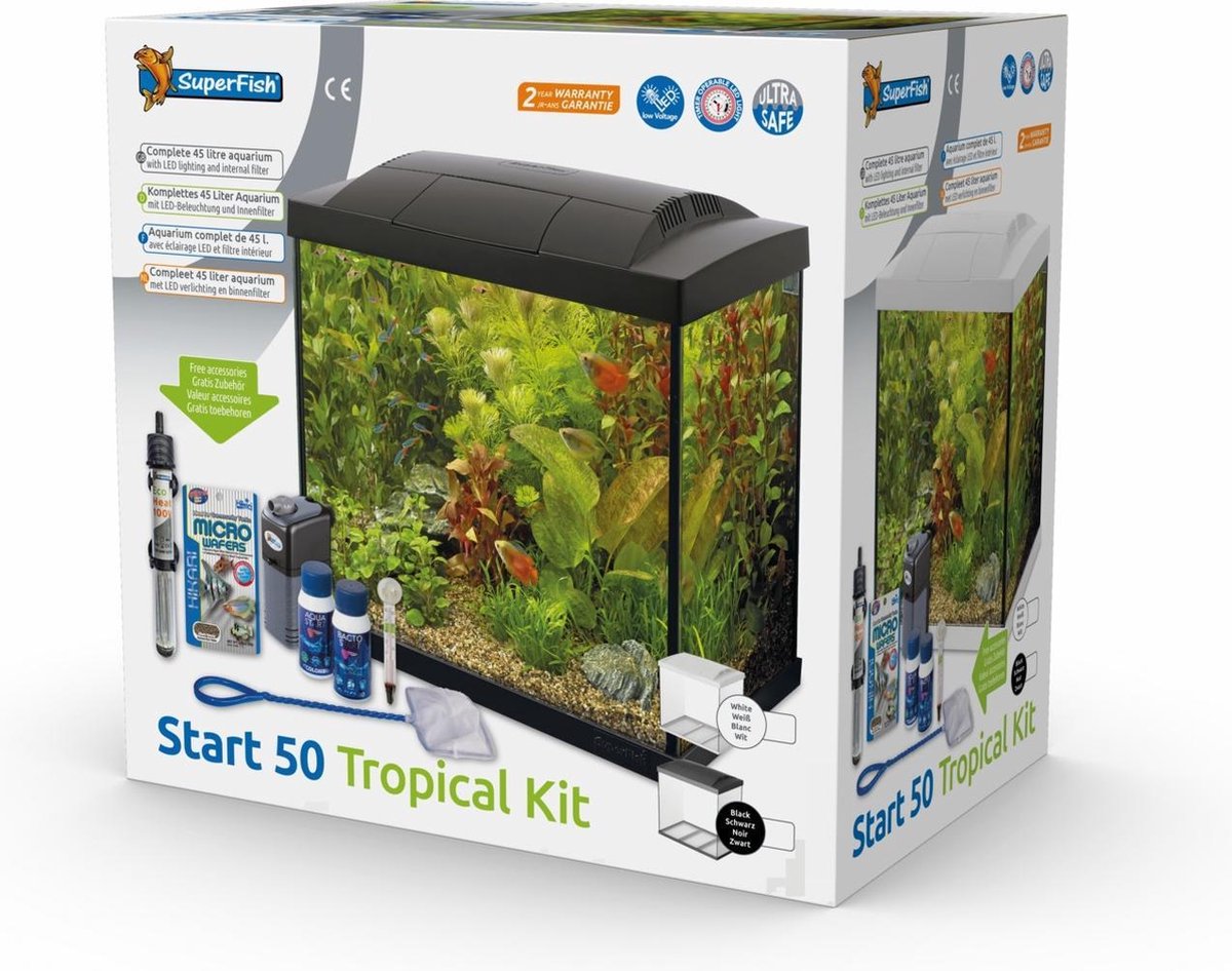 SuperFish Start 50 Tropical Kit - 48 x 28 x 37 - 50 L - Wit