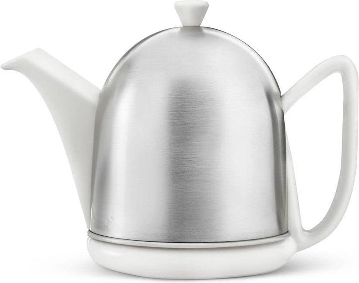 Bredemeijer Cosy Manto Theepot - 1 l - RVS - Mat Wit