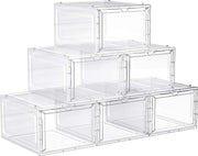Nancy's Set Van 6 Schoenendozen - Schoenenopberger - Schoenen Organizer - Kunststof - Transparant - Stapelbaar - 27 x 34.5 x 19 cm - Schoenen Tot Maat 45