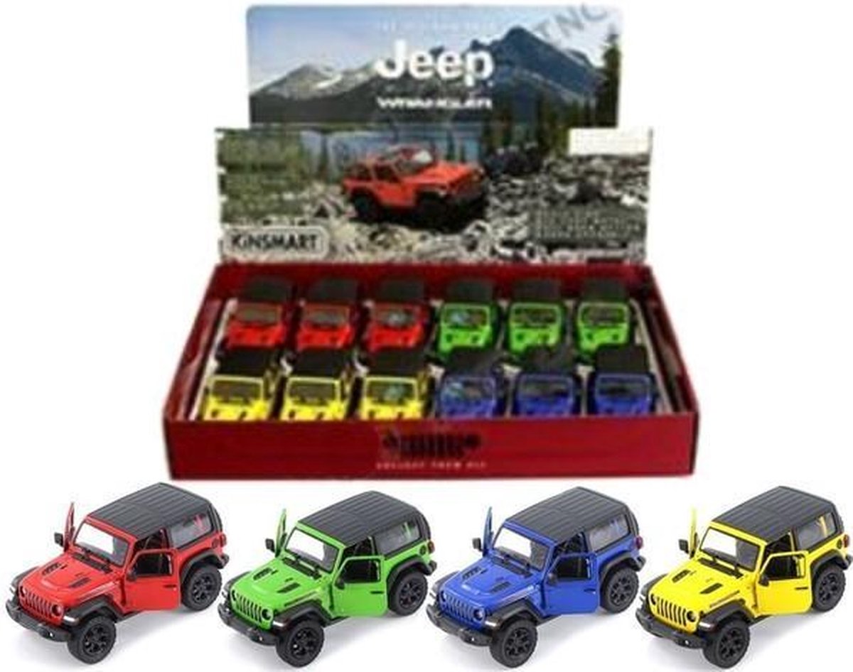 KINSMART Jeep WRANGLER HARD TOP 2017 12st. in tray  p/st. €  4 colors schaalmodel 4