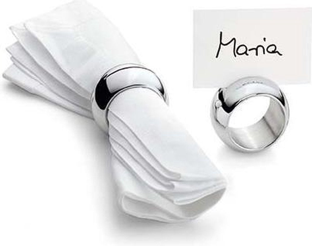 Philippi MOON Servetringen - set 4 stuks - Edelstaal - Zilver
