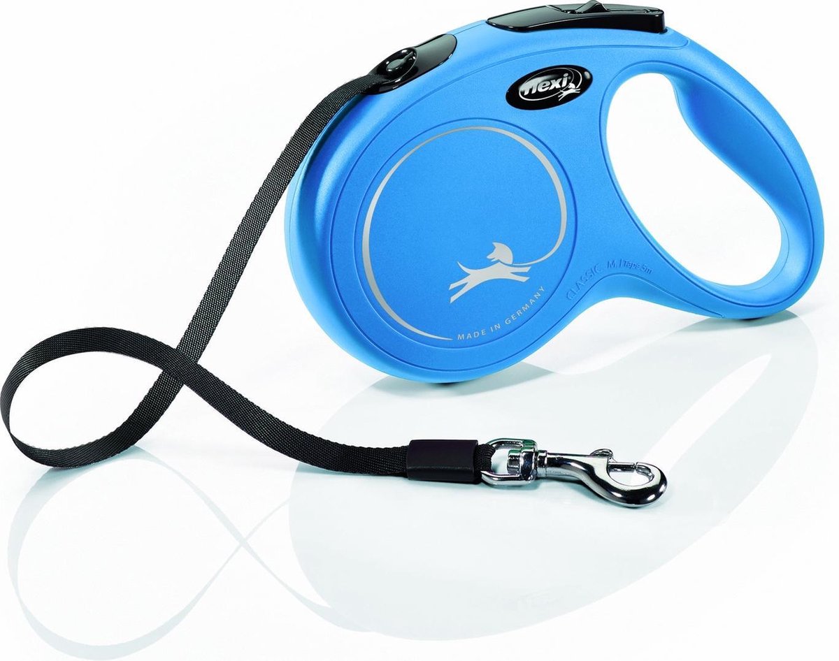 Flexi New Classic Tape - Hondenriem - Blauw - M - 5 m - (<25 kg)
