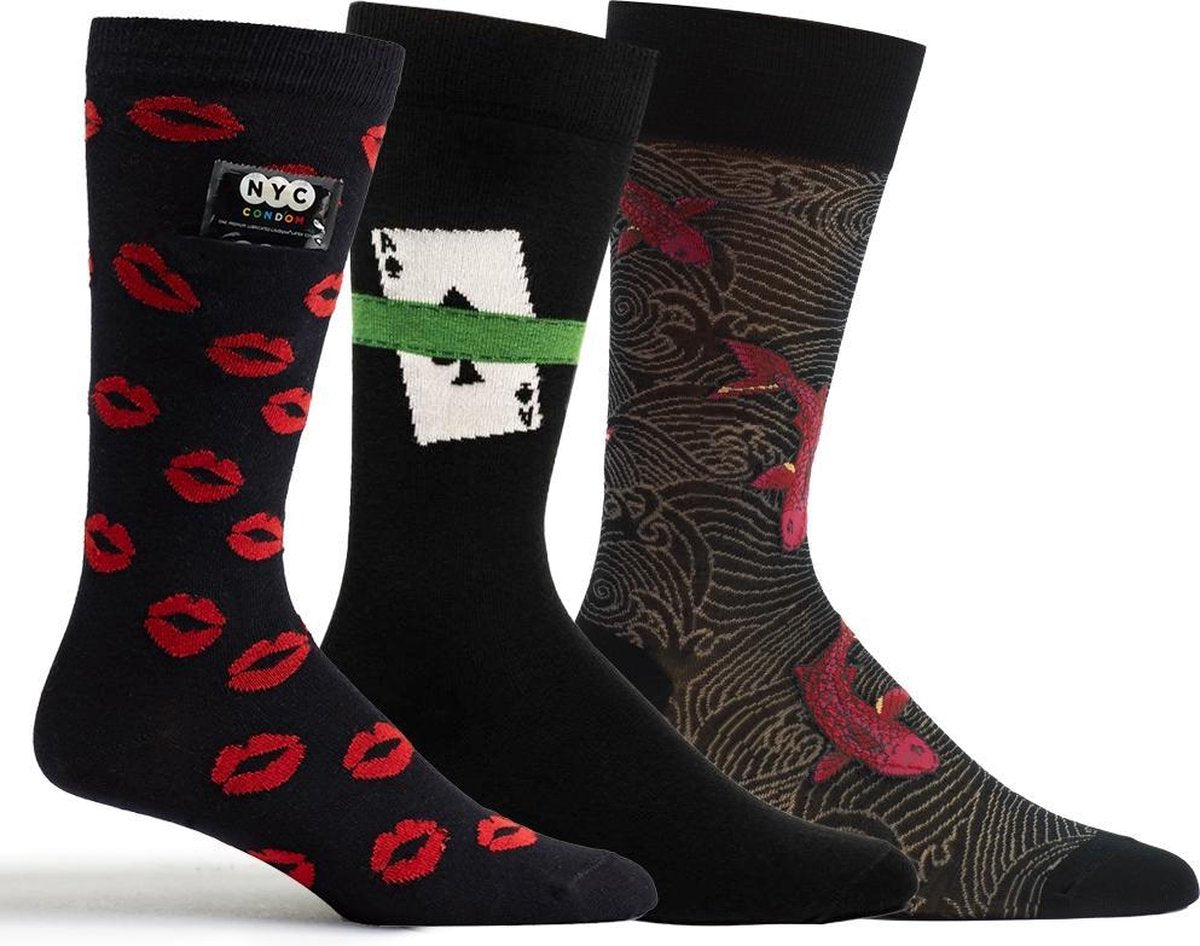 OZONE | Set van 3 Heren sokken | Novelty Collection | Unisize | Comfort en stijl | Geschenkset | Safe Sock