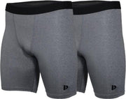 2-Pack Donnay compressie short - Sportbroek - Heren - Maat M - Grijs gemêleerd