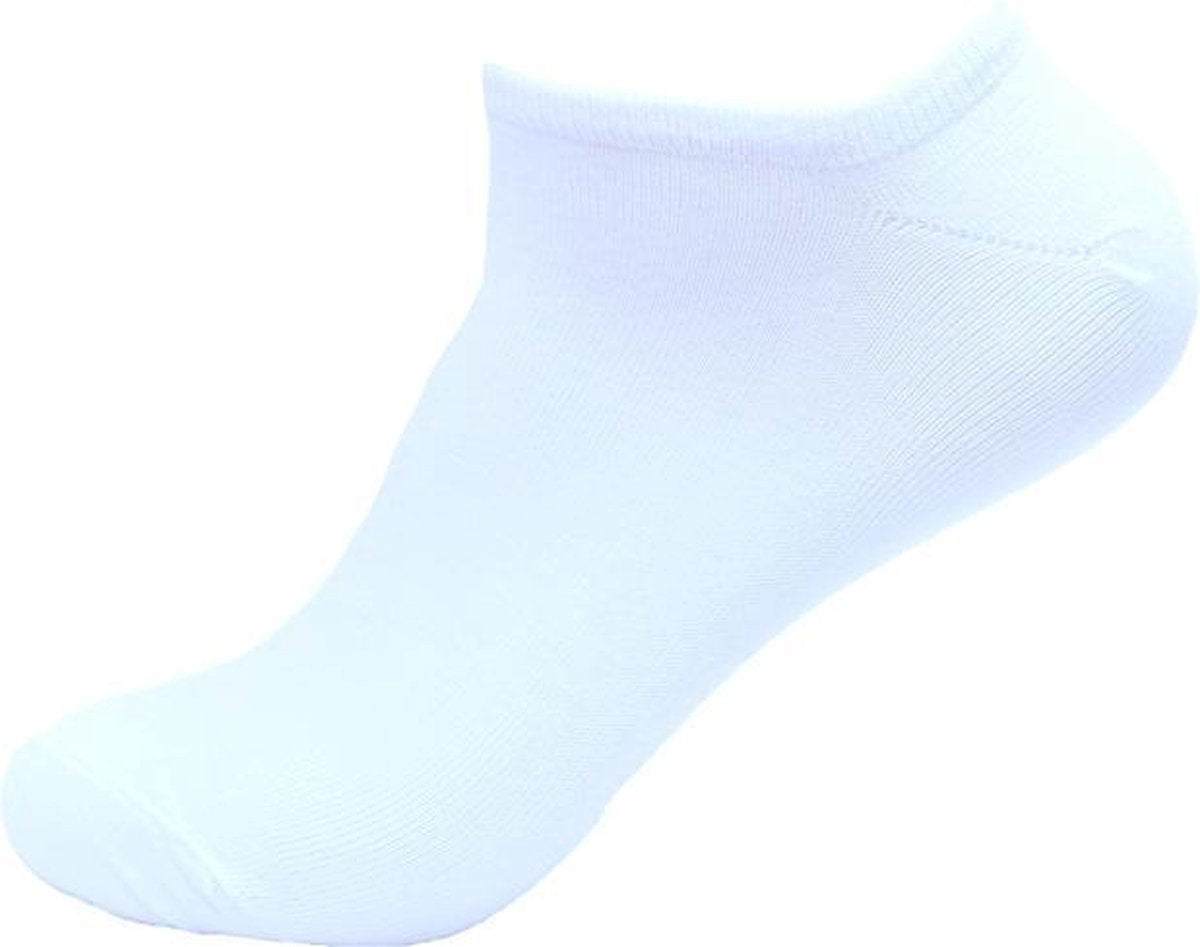 10 paar Donex sneakersokken - Plattenaad - Wit 40-45