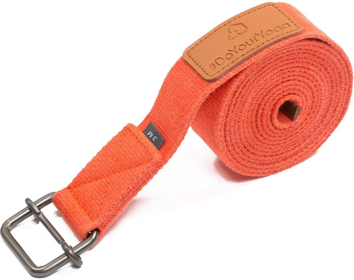 #DoYourYoga - Yogariem - »Yaro« - 100% katoen met plastic sluiting - 190 cm - Oranje