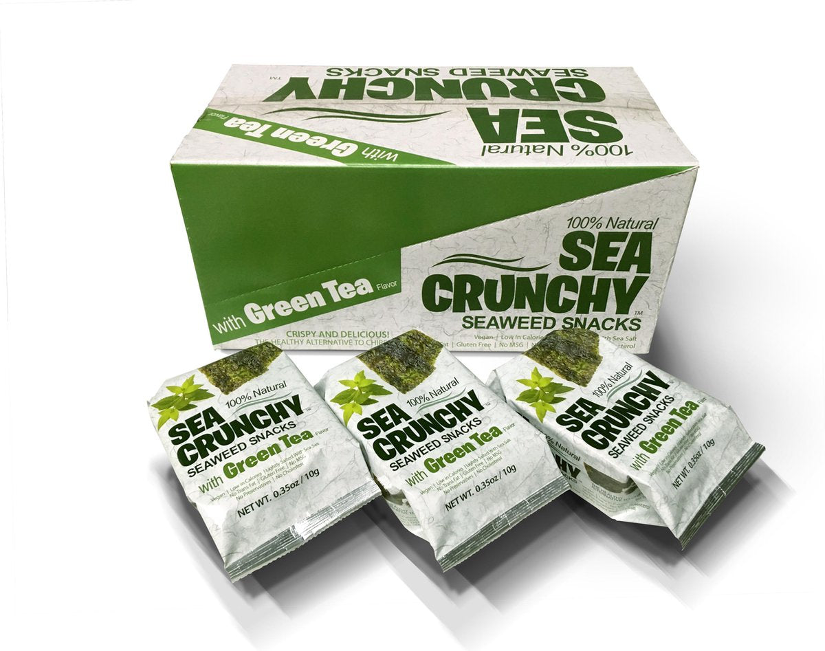 Sea Crunchy nori zeewier snack groene thee doos 12 x 10g