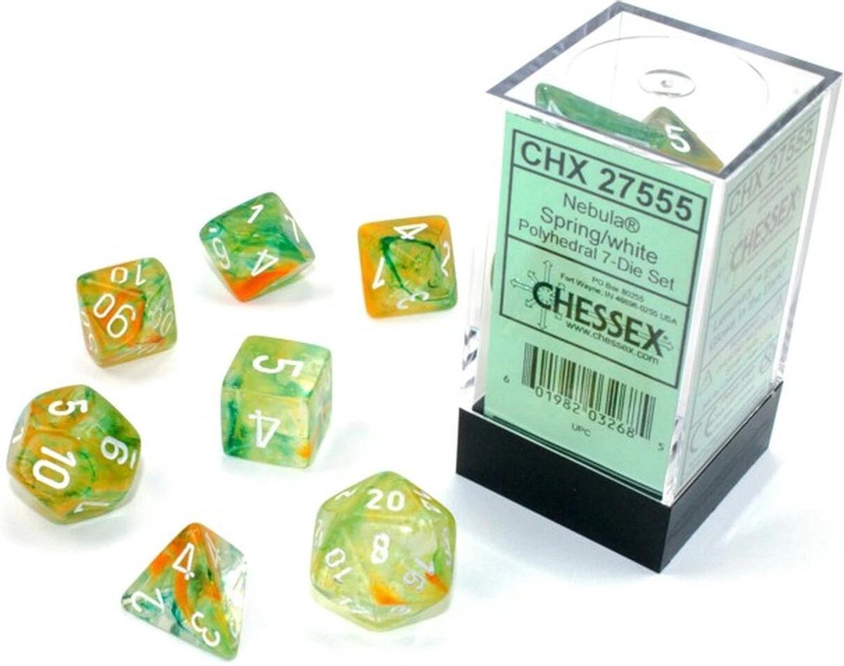 Chessex 7-Die set Nebula Luminary - Primary/Blue