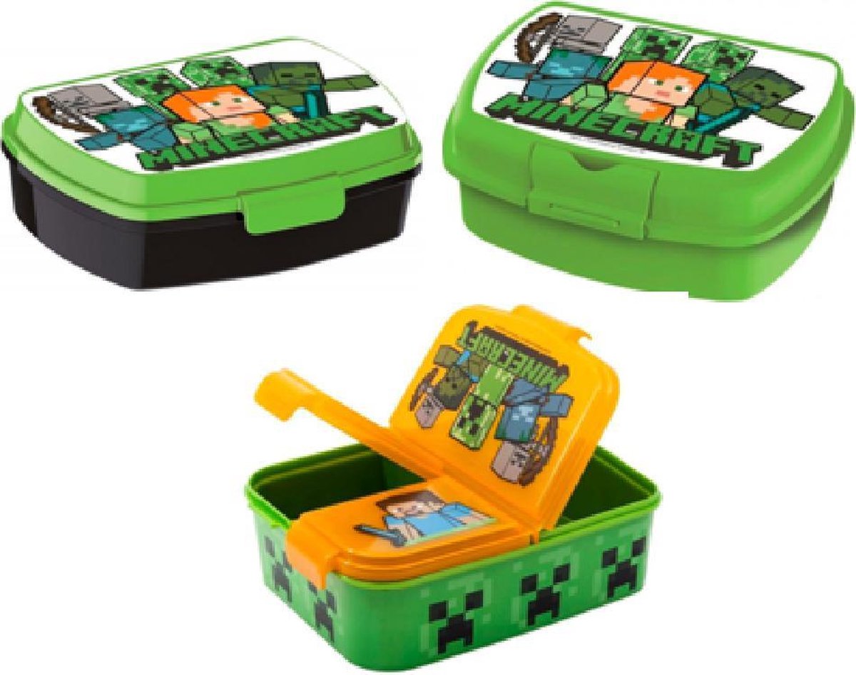 3 delige Minecraft brooddoos set - 3 verschillende brooddozen
