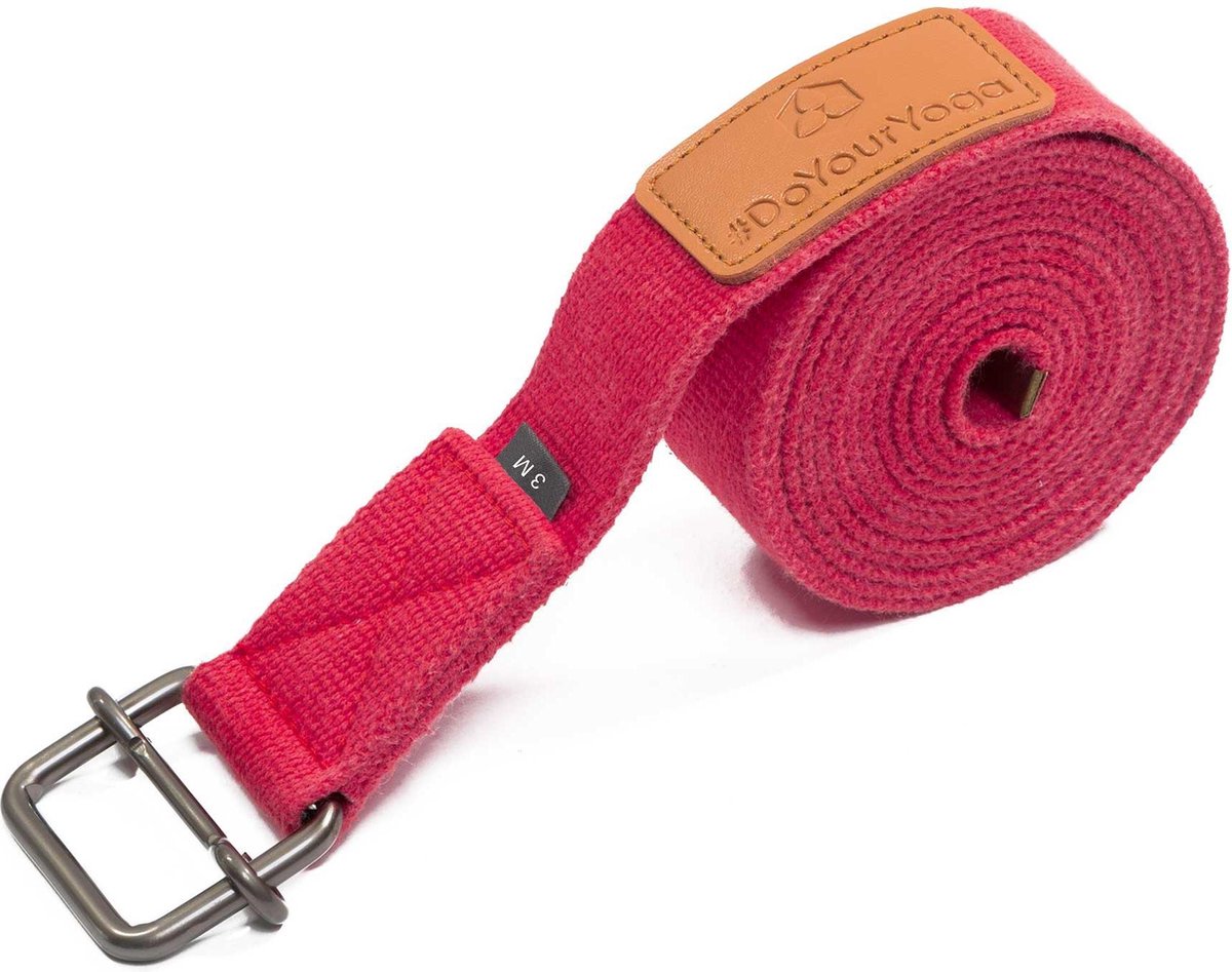 #DoYourYoga - Yogariem - »Yaro« - 100% katoen met plastic sluiting - 190 cm - Rose