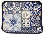 Placemat- luxe gobelinstof - Mural - Tegelmotief - Delfts blauw - 45x40 cm