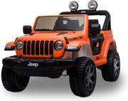 Jeep elektrische kinderauto - Wrangler - Oranje - mp3 speler - rubberen wielen